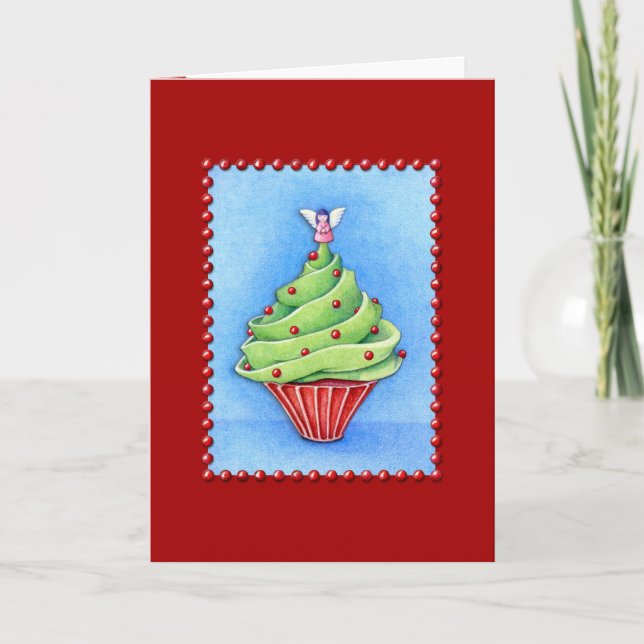 Carte rouge Cupcake (Devant)