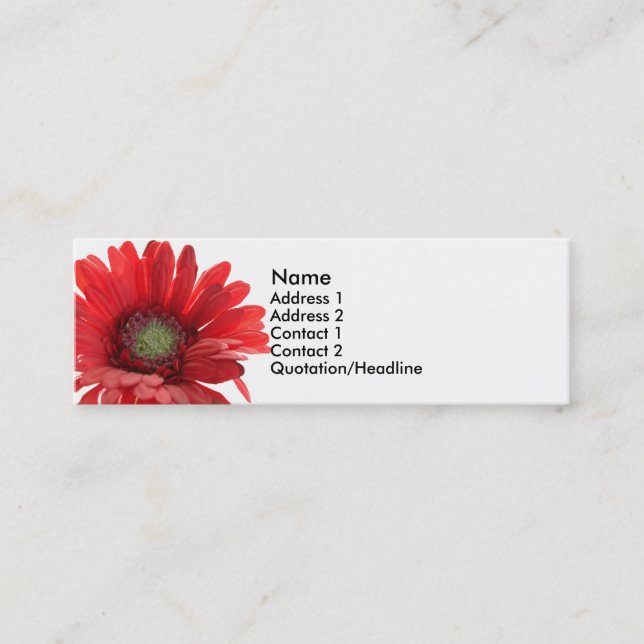 Carte rouge de contact de marguerite de Gerber (Devant)