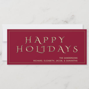 Carte Rouge élégant Joyeux Noël