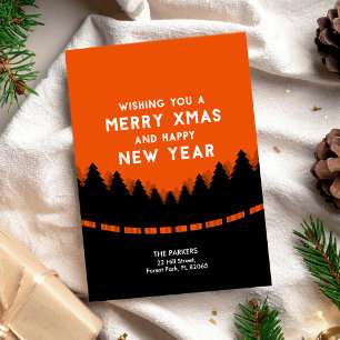 Carte Rouge et noir Noël branché des Bois