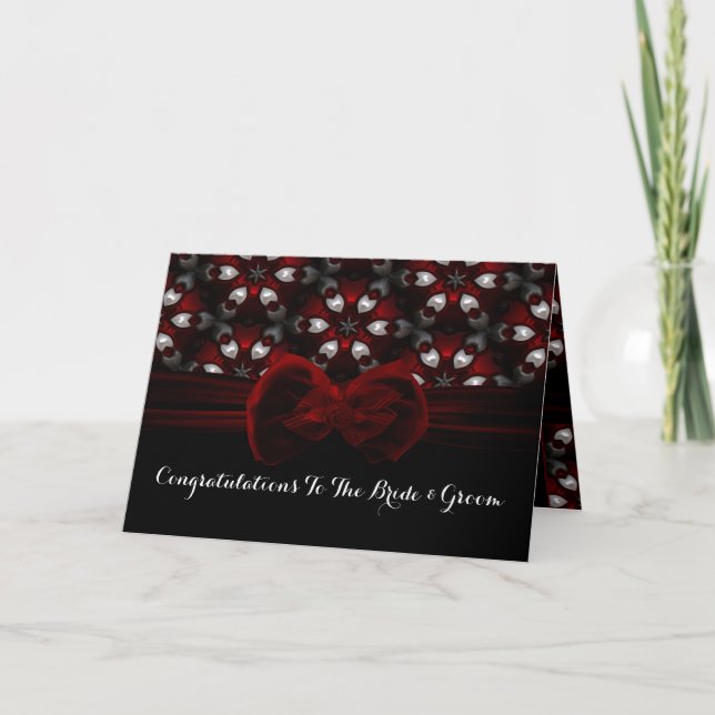 Carte Rouge et noir nuit sombre Mariage gothique Romance (Devant)