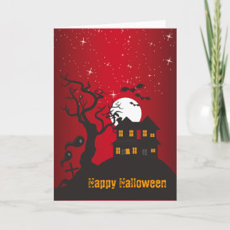 Carte Rouge hanté par Halloween heureux 2 de Chambre
