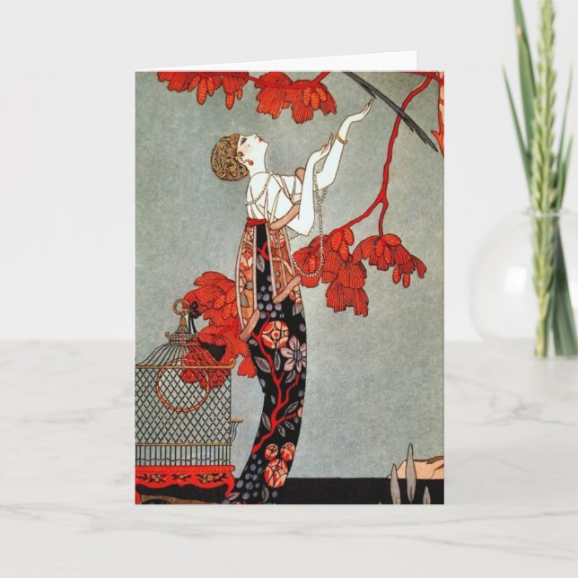 Carte Rouge Madame Design Art Déco (Devant)