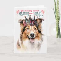 Rough Collie Queen pour une journée Anniversaire a