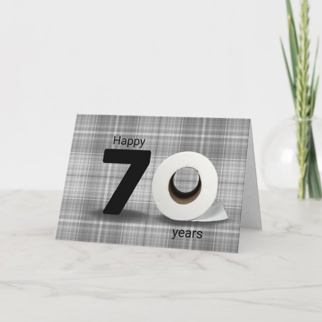 Carte rouleau de papier toilette 70e anniversaire sur pl (Devant)