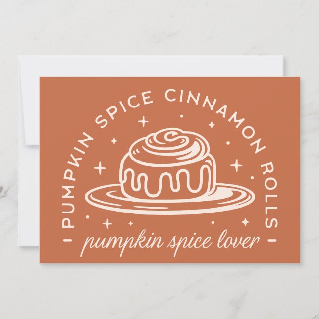Carte Rouleaux de cannelle à épices citrouilles (Devant)