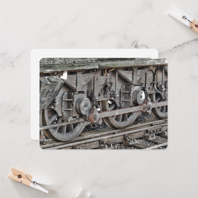 CARTE ROULEAUX DE TRAIN À VAPEUR (Devant/Arrière en situation)