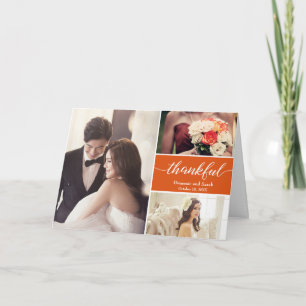 Carte Rousses mariages horizontales orange merci rustiqu
