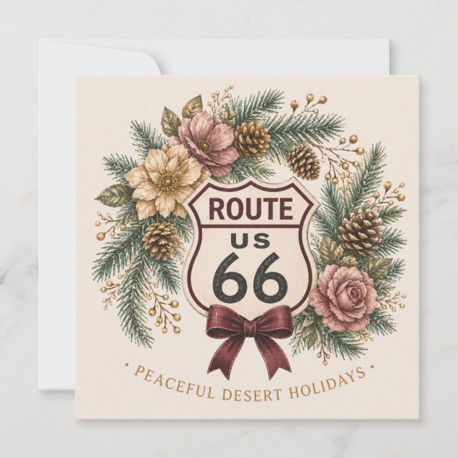 Carte Route 66 Centenaire Rose du désert de l'hiver Salu (Devant)