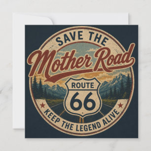 Carte Route 66 Mother Road Vintage Montagne Art de Voyag
