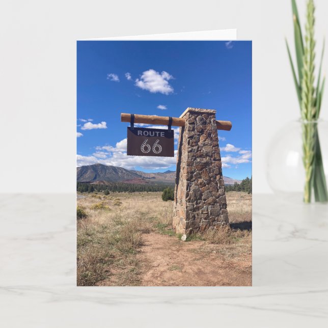 Carte route 66 sign greeting card (blank inside)  (Devant)
