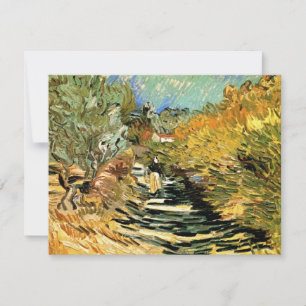 Carte Route à St Remy avec figure par Vincent van Gogh