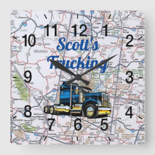 Carte routière du camionnage Scott Carré Horloge m