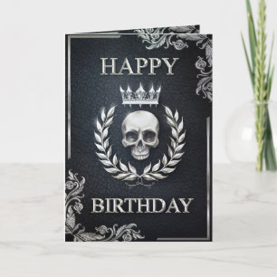 Carte Royal Black & Silver King of the Dead Birthday