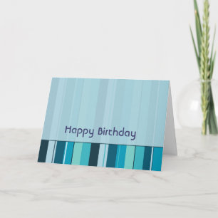 Carte Royal Blue Green Stripes Géométrique Joyeux annive