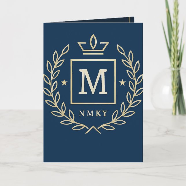 Carte "Royal NMKY Emblem – Monogram M Crest Design" (Devant)