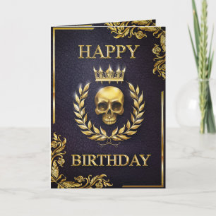 Carte Royal Purple & Gold King of the Dead Birthday Card
