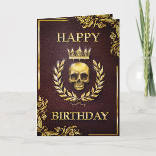 Carte Royal Red & Gold King of the Dead Birthday Card