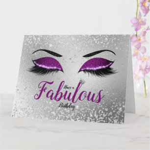 Carte Royal violet Parties scintillant fabuleuse yeux gr