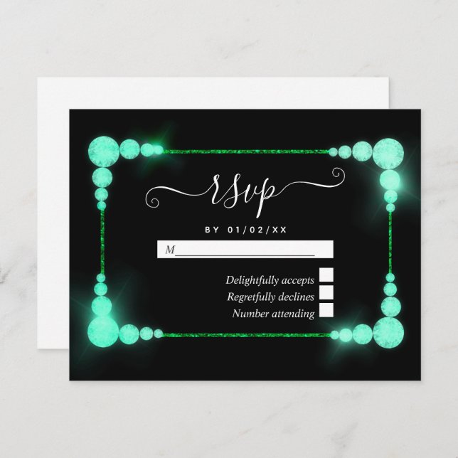 Carte RSVP 60e Anniversaire du Mariage diamant (Devant / Derrière)