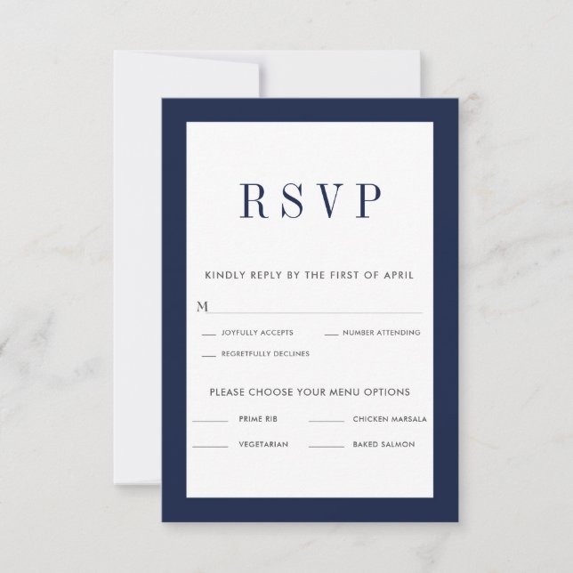 Carte RSVP à la frontière de la marine classique a (Devant)