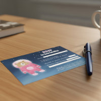 Carte RSVP à thème spatial de l'astronaute rose