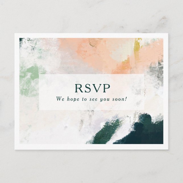 Carte RSVP Abstraite colorée (Devant)