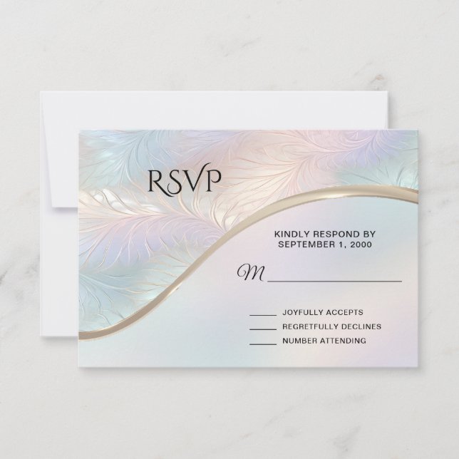 Carte RSVP Abstraite Iridescente moderne (Devant)