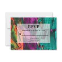 Carte RSVP Acrylique Peinture Abstraite