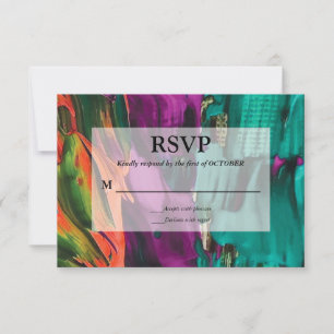 Carte RSVP Acrylique Peinture Abstraite