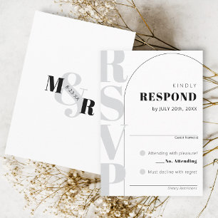 Carte RSVP Ampersand Modern White Arch Wedding