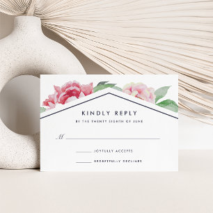 Carte RSVP Antique Peony Blanc