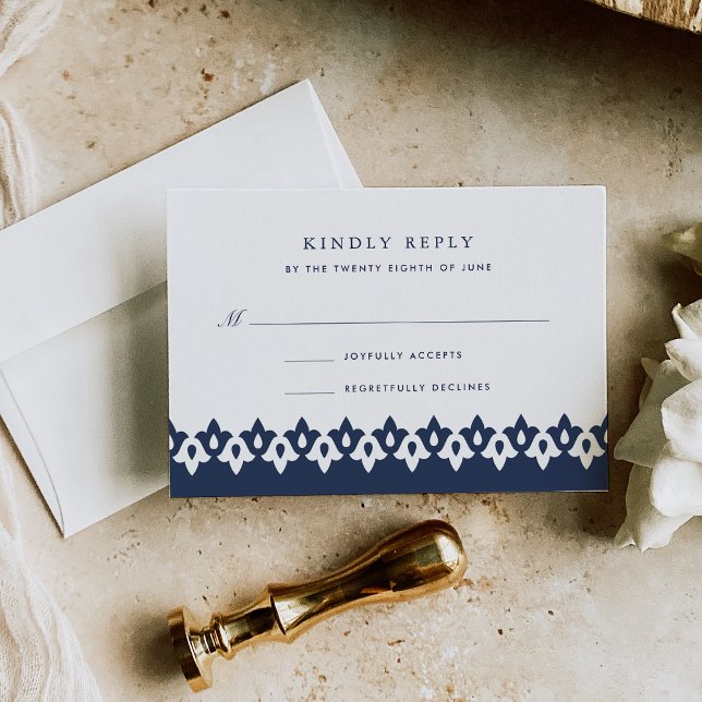Carte RSVP Arabesque | Marine (Créateur téléchargé)