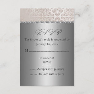 Carte RSVP Argent/Crème