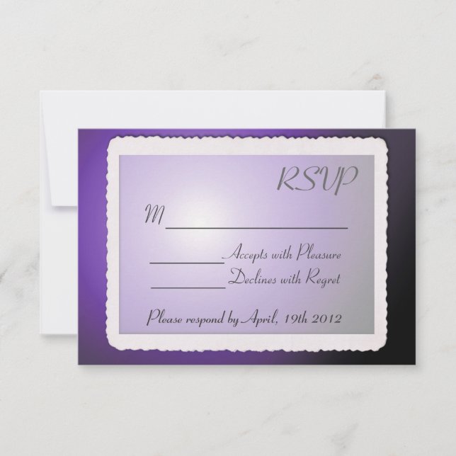 Carte RSVP avec bordure vintage. (Devant)