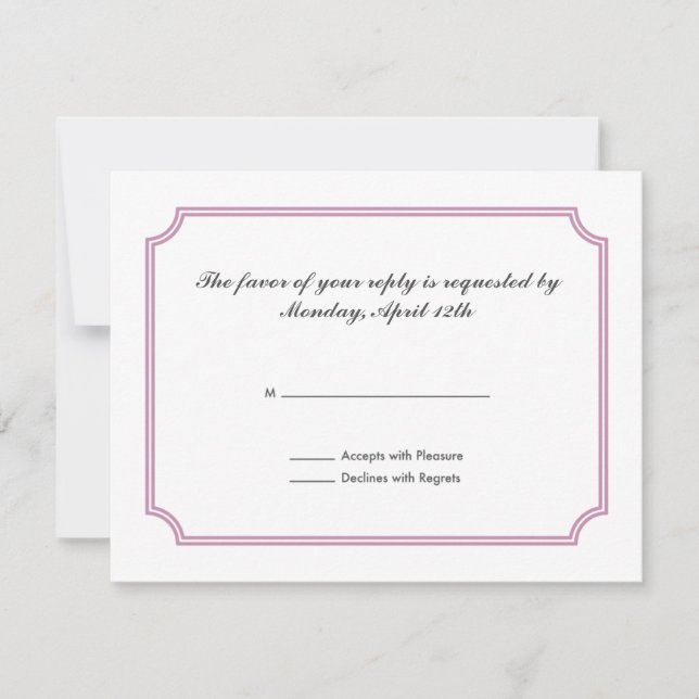 Carte RSVP avec Motif médiéval (Devant)