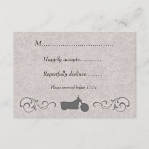 Carte RSVP avec motocyclette intégrée Faux