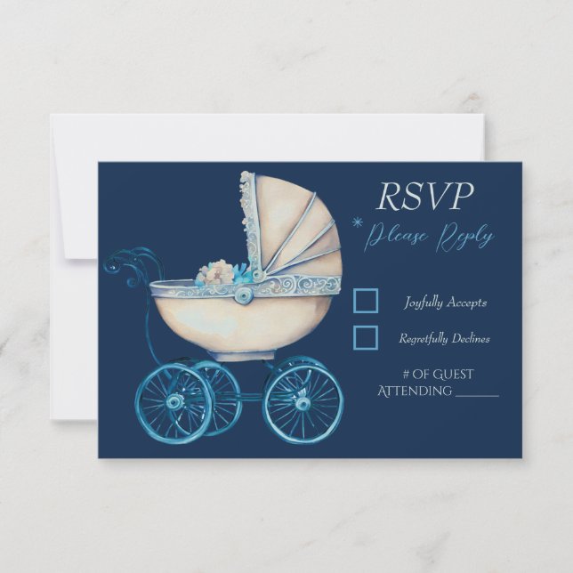 Carte RSVP Baby shower bébé de transport (Devant)