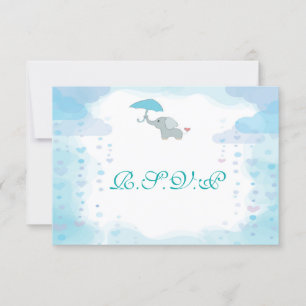 Carte RSVP Baby shower d'aquarelle bleu
