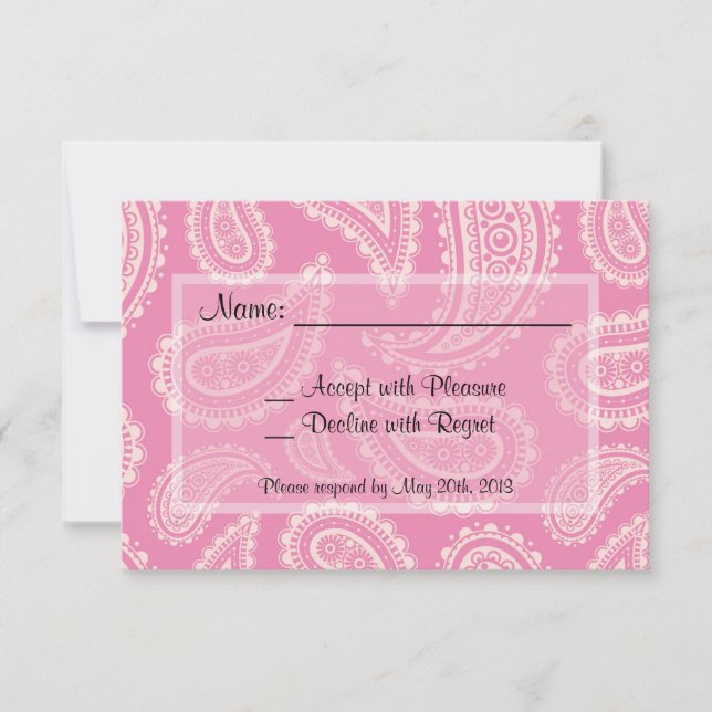 Carte RSVP Baby shower fille rose mignonne (Devant)