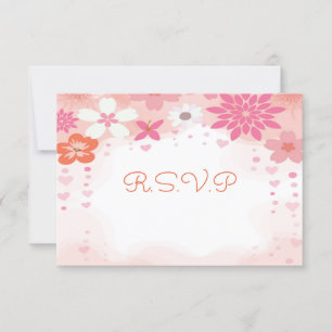 Carte RSVP Baby shower Floral rose