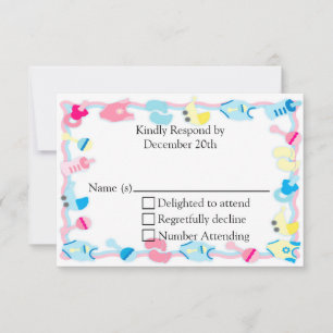 Carte RSVP Baby shower pour jouets pour bébés