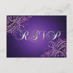 Carte RSVP Baroque Rose Scroll Exquise