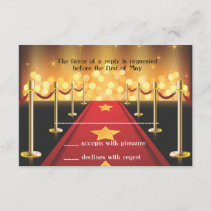 Carte RSVP Bat mitzvah Red Carpet Hollywood