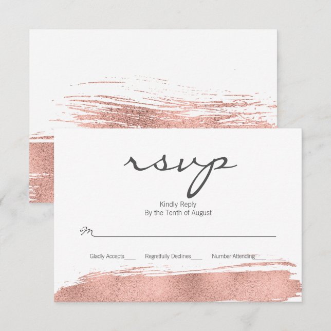Carte RSVP Bat mitzvah rose Gold (Devant / Derrière)