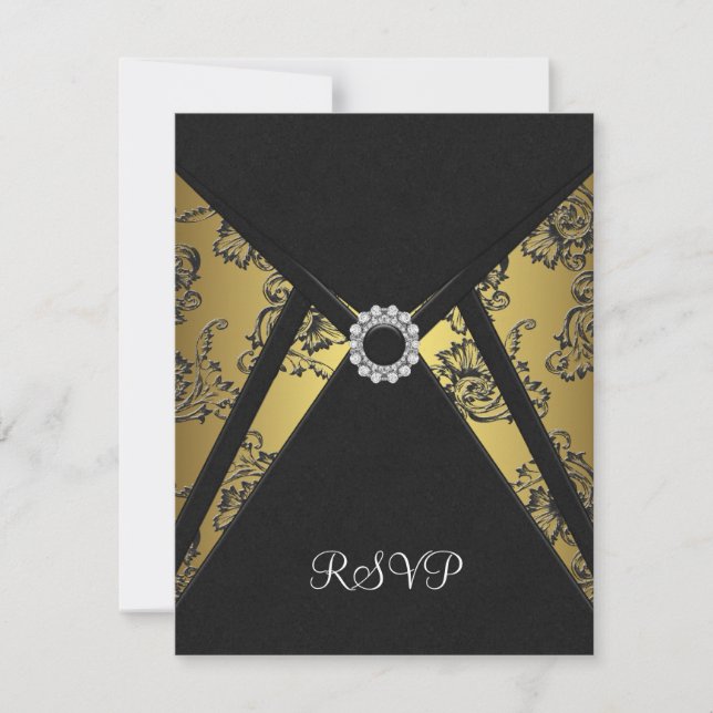 Carte RSVP Black Gold (Devant)