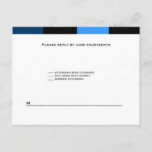 Carte RSVP bleu bleu marine Zachary