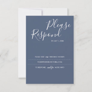 Carte RSVP bleu marine, site Mariage