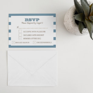 Carte RSVP Bleue Bleu Bande Nautique