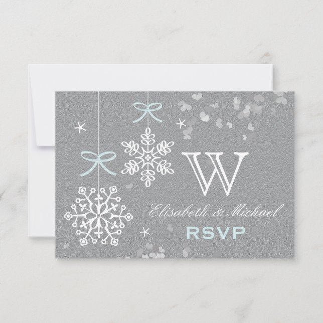 Carte RSVP Blue and Grey (Devant)